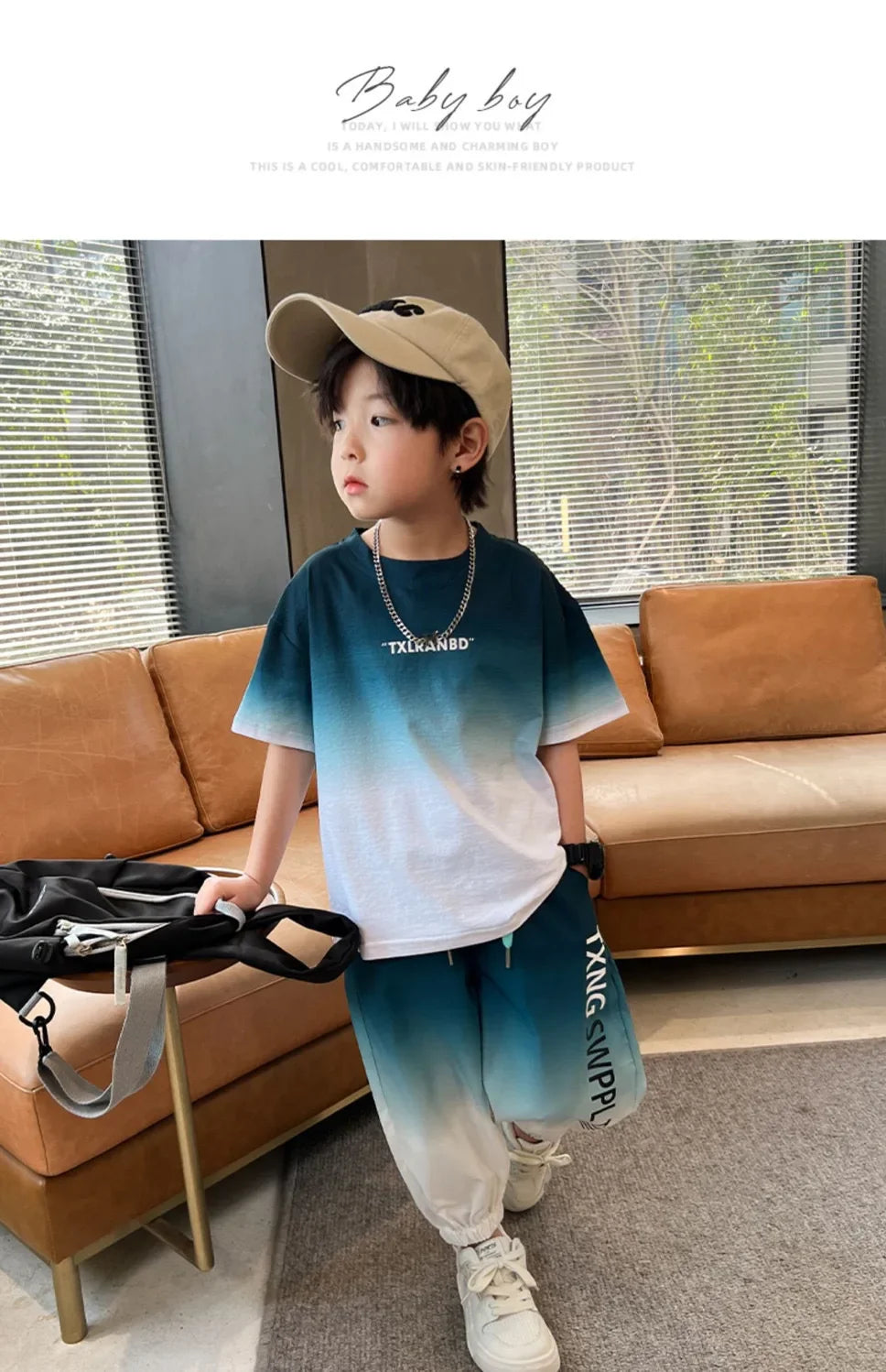 Summer teenager Boys Sports Suit Letter T Shirt + hip hop shorts Pants Kids Clothes Tracksuit 4 5 6 7 8 9 10 11 12 Years
