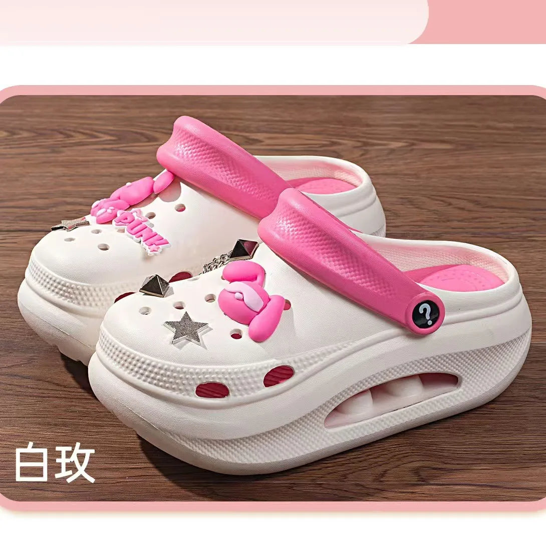 New summer thick bottom high elastic waterproof EVA clogs shoes comfortable sandals non-slip half slippers beach shoes