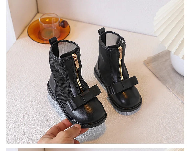 Bow Design Elegant Fashion Casual Boots for Baby  Summer New Childrens' Mesh Breathable Comfortable Princess Mid Tube Boots