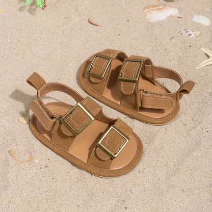 Casual Style Buckle Decoration Beach Baby Sandals Anti-slip Comfortable Soft-soled Baby First Walkers