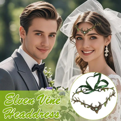Elven Crown Elf Tiara Vine Headpiece Fairy Witch Diadema Crown Gothic Headband Woodland Dress Bridal Wedding Hair Accessories
