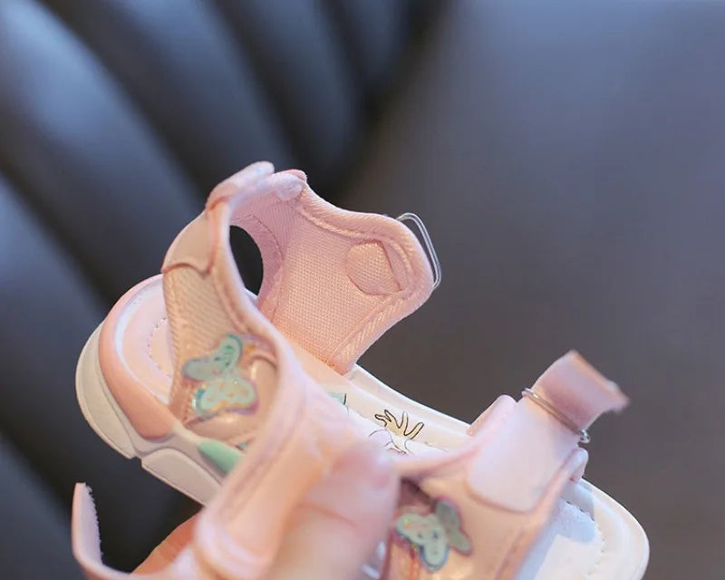 Sandalias Princess Sandals Summer New Cartoon Girl Shoe Soft Sole Baby Sandals Fashion Beach Shoe Flat Sandals Kid Shoe