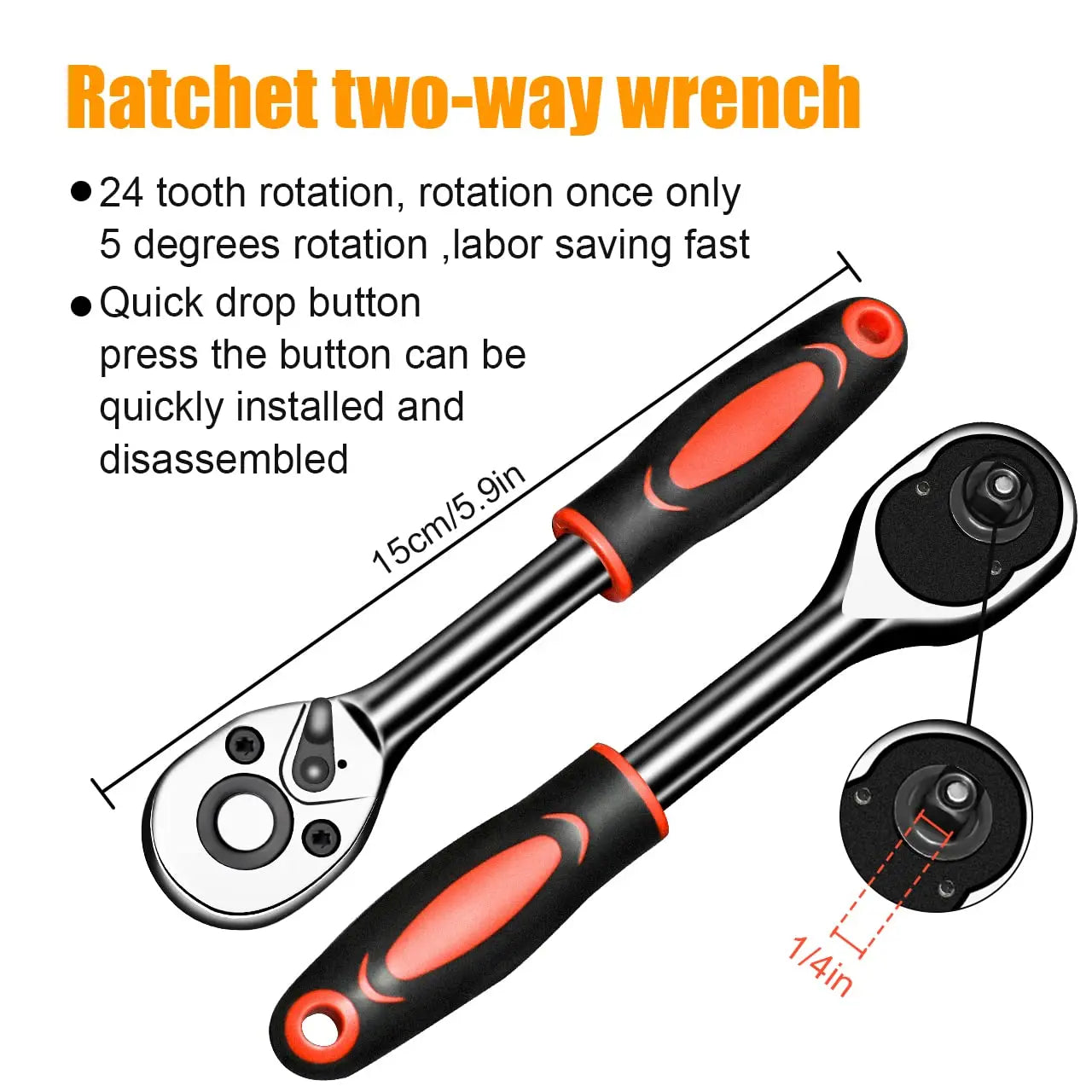 Drive Socket Set Ratchet Wrench Set Car Tool Kit, Bit Socket Wrench Set Metric Mechanic Tool Set Car accessories
