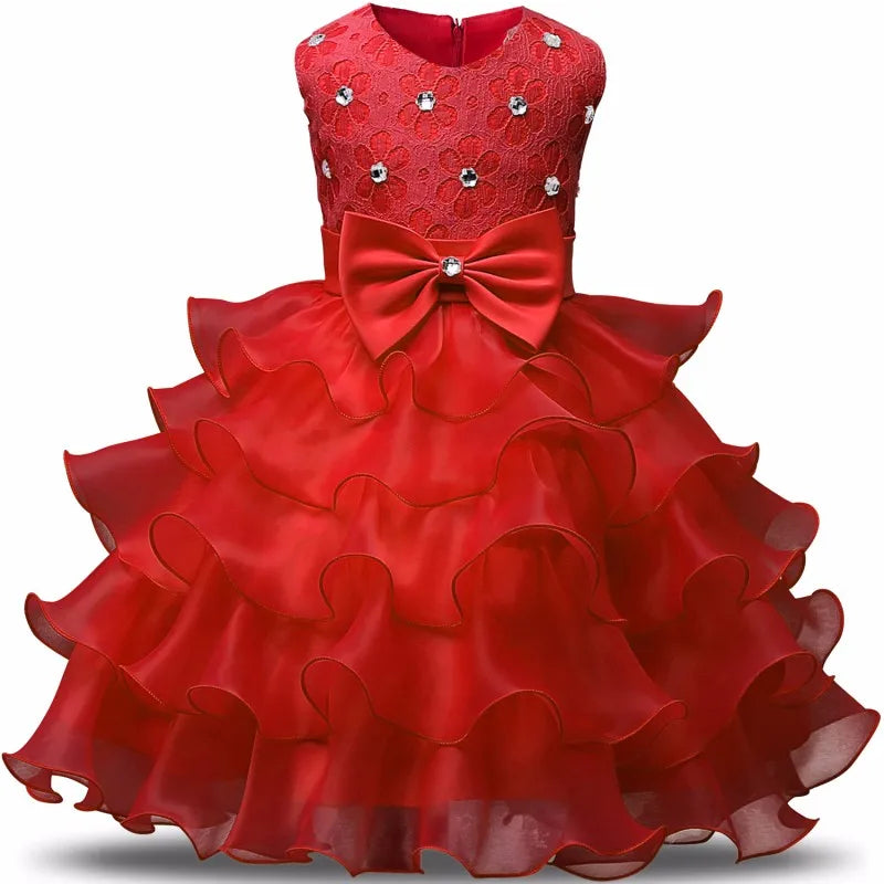 Flower Girl Dress For Wedding Baby Girl  Birthday Outfits Children's Girls First Communion Dresses Girl Kids Party Wear