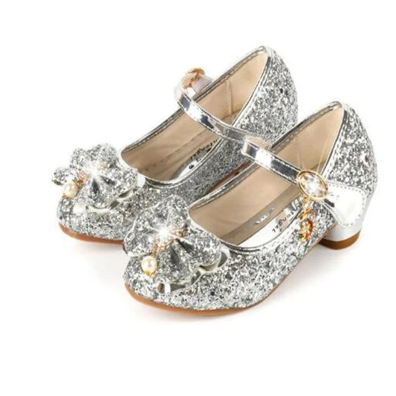 Children's Shoes  Princess Shoes Girl's Fashion Sandals Crystal Princess Shoes Blue Pink Silver