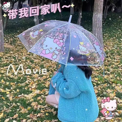 Sanrio Kuromi Folding Umbrella Cinnamoroll Printed Windproof Kawaii Mini Storage Girl Gift Rainy Outing Portable Lightweight Y2K