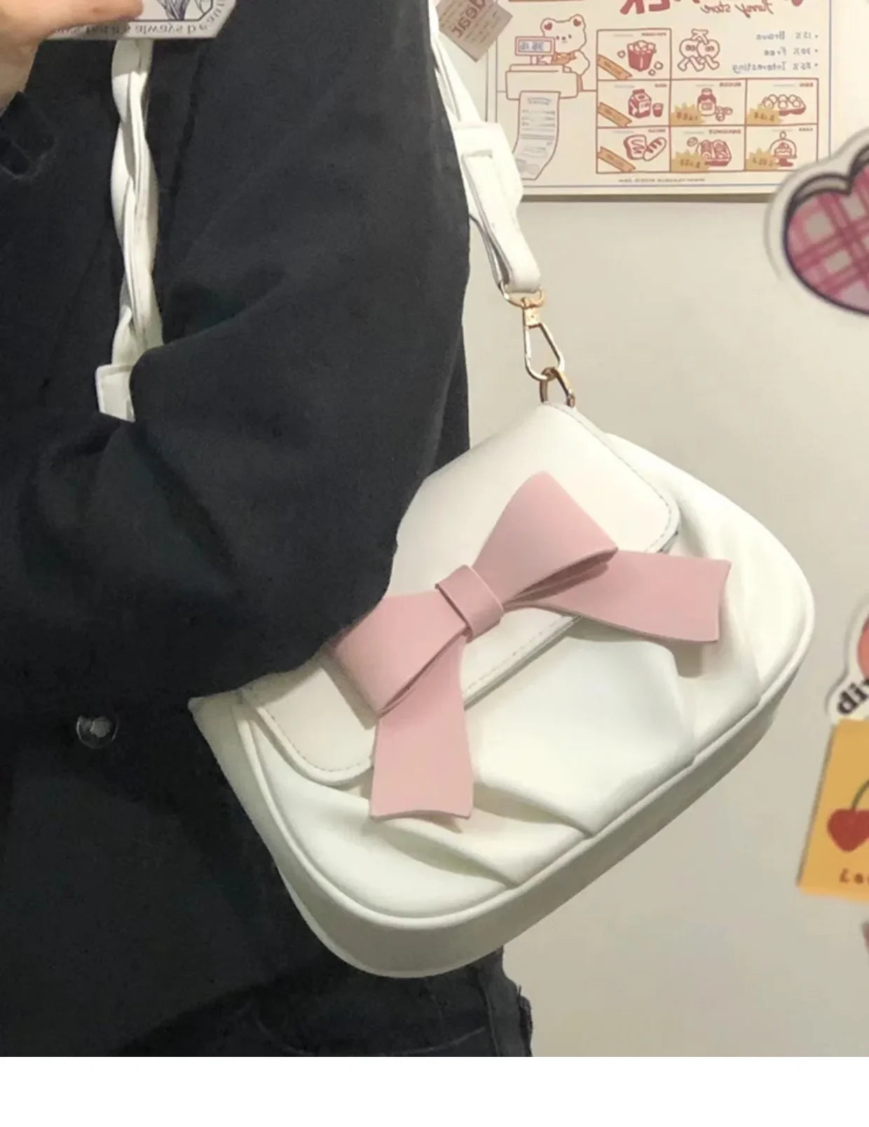 Beautiful Women Bag Bow Small Round Bag Pleated Cloud Bag Soft Versatile Shoulder Messenger Bags
