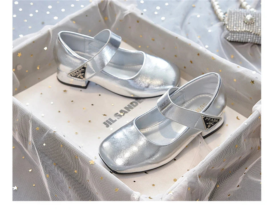 Designer Luxury Children's Elegant Party Leather Shoes Pageant Girls High Heels Wedding Bridesmaids Gala Formal Occasion Shoe