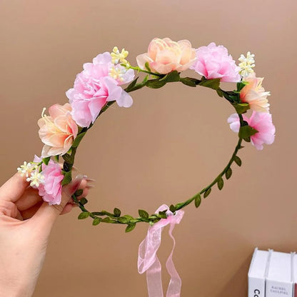 Bohemia Style Bride Garland Simulation Flower Hair Ornaments Simulation Wreath Thai Adjustable Seaside Vacation Headdress Party
