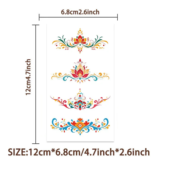 10 sheets Dunhuang eyebrow tattoo stickers ancient style Hanfu waterproof performance face forehead printed tattoo stickers