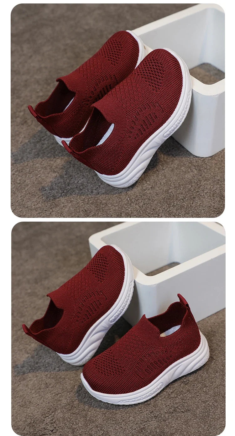 Lightweight Boys Girls Casual Shoes Breathable Slip on Kids Casual Sneakers Anti-slip Toddler Flats Outdoor Walking Shoes