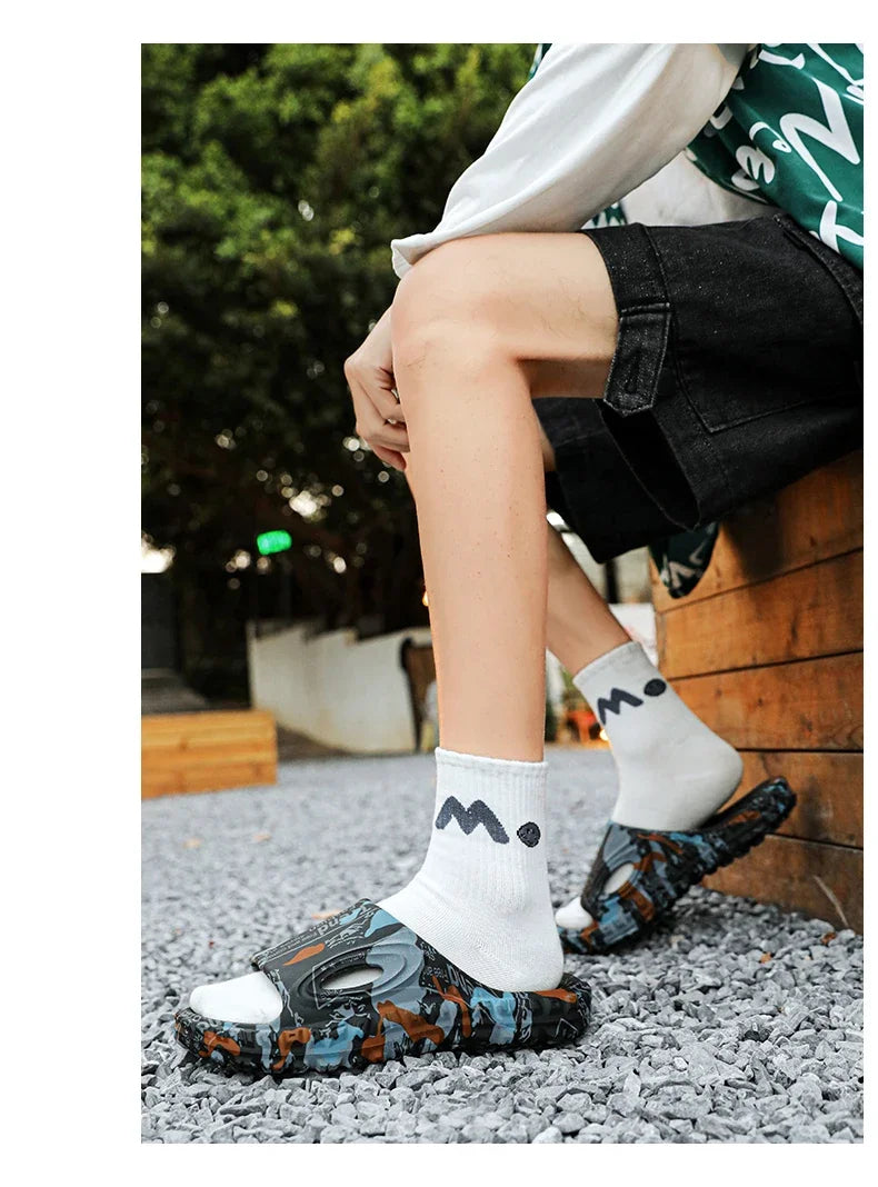 New Stylish Summer Men Shoes Comfortable Male Beach Slippers Soft Slides Non-slip Massage Indoor Fashion Slippers Outdoor 887