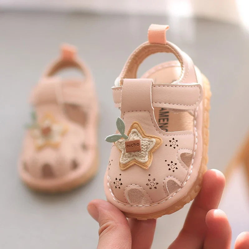 Baby Boys Girls Sandals Summer Baby Wedding Dress Flat Shoes Newborn Crib Shoes First Walkers Prewalkers Shoes