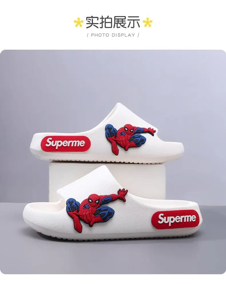 Anime peripheralsMarvel cartoon Spider-Man children's home anti-slip sandals New flip-flop boys soft-soled beach sandals EVA