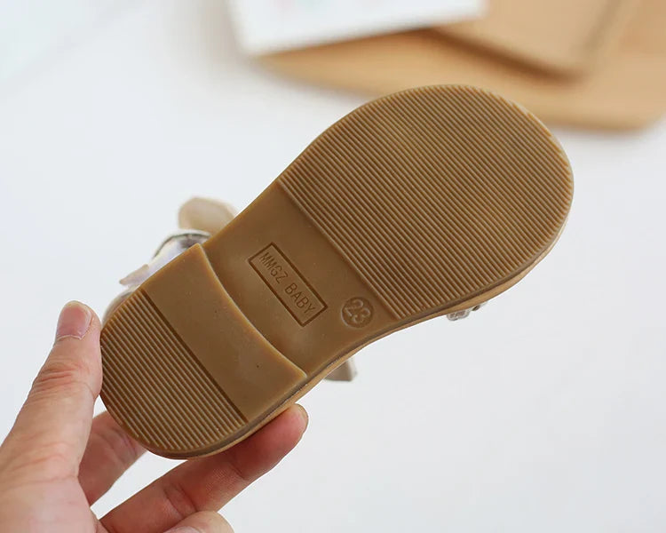 Girl Sandals Bowtie Braided Soft 21-30 Inafnt Children Sliders Bohemia Style Classic Fashion Open Toe Non-slip Kids Flats