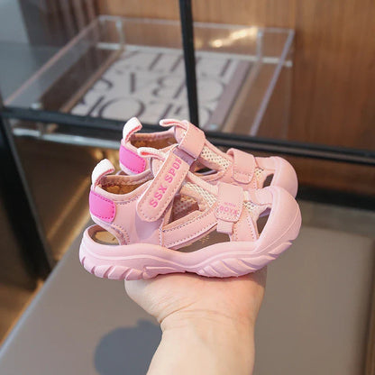 New Children's Sandals Soft Bottom Head Protection Boys and Girls Baby Walking Shoes Korean Style