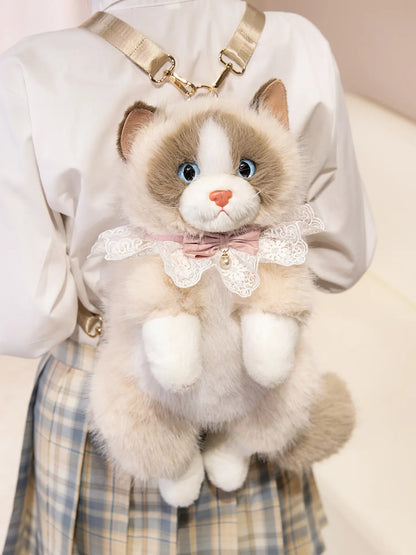 Simulated Puppet Cat Backpack Doll Cute Cat Backpack Plush Toy Daughter Birthday Gift