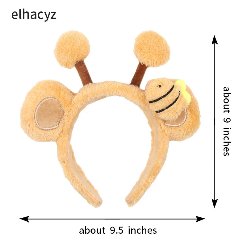 Mickey Mouse Disney Fashion Women Bow Bear Ear Plush Hair Band Cartoon Headband Female Sweet Cute Girls Hairband Hair Accessorie