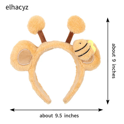Mickey Mouse Disney Fashion Women Bow Bear Ear Plush Hair Band Cartoon Headband Female Sweet Cute Girls Hairband Hair Accessorie