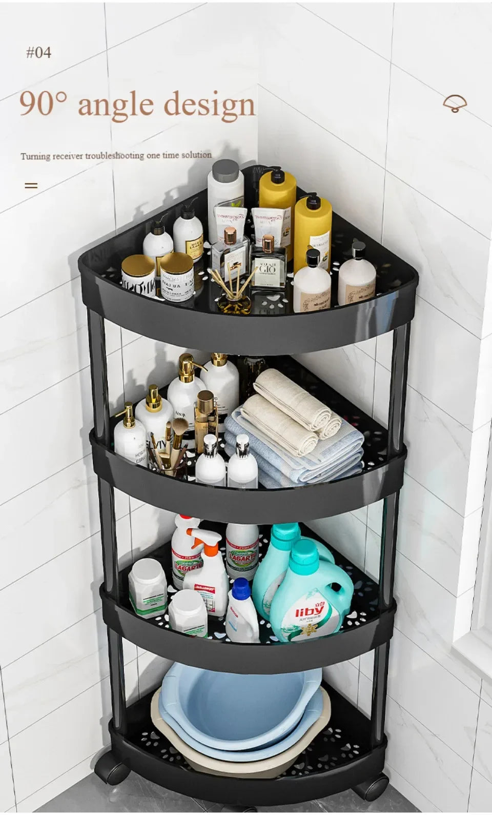 Tier Storage Shelf Rolling Cart Movable Bathroom Corner Triangle Shelfs Bathroom Corner Cabinet Shelf Rolling Storage Cart