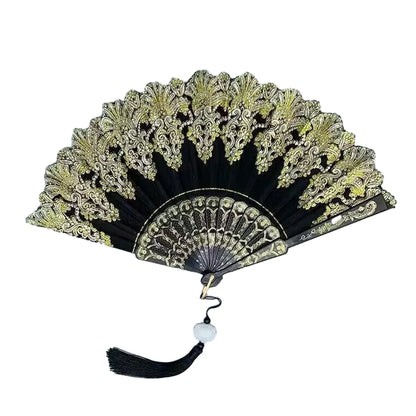 Wedding,Dance,Handheld,Folding Fan,Plastic Fan,Chinese Style,Art Craft