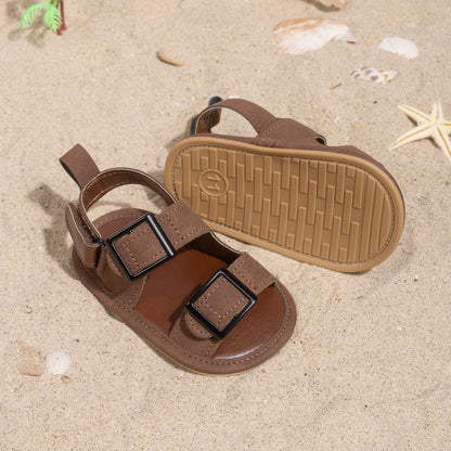 Casual Style Buckle Decoration Beach Baby Sandals Anti-slip Comfortable Soft-soled Baby First Walkers