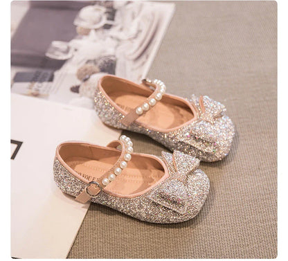 Girls Princess Shoe Soft Sole Ballet Dance Shoes Water Diamond Small Leather Shoes Mary Jane Shoes