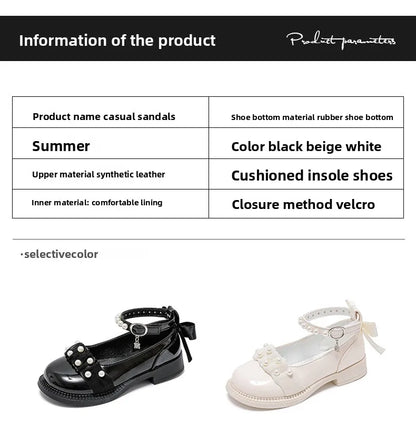 Spring Autumn Girl Glossy Leather Shoes Fashion Children Princess Causal Dress Flats Sweet Bowtie Kids School Mary Jane Shoes