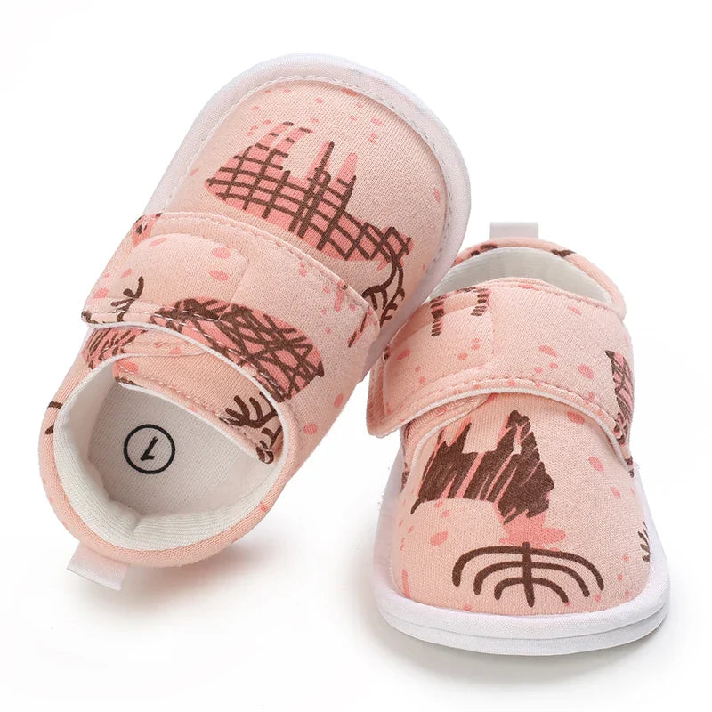 Spring and Autumn Women's Baby Casual Sports Shoes Soft Sole Anti slip Indoor and Outdoor Walking Shoes First Step Walking Shoes