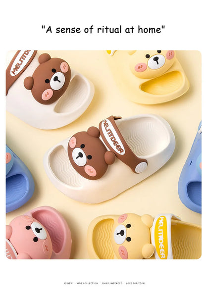 Newborn Baby Slippers Kids Shoes Summer Cute Animal Cartoon Bear Boys Girls Infant Child Comfortable Non-slip Sandals Kids Shoes