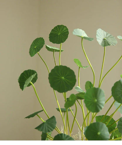 Artificial Lotus Plants Eucalyptus Leaves Plastic Tree Fake Plants Real Touch Copper Leafs For Home Office Decor