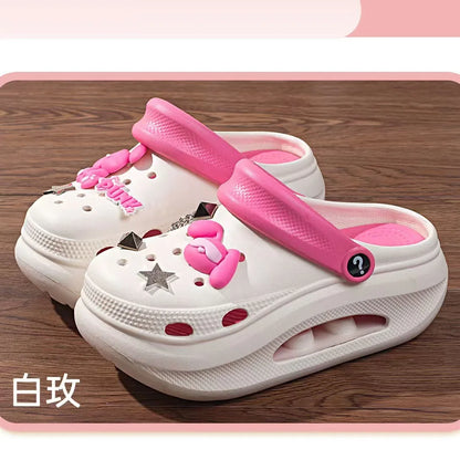 New summer thick bottom high elastic waterproof EVA clogs shoes comfortable sandals non-slip half slippers beach shoes