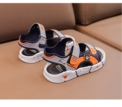Children Sandals Summer Cartoon Soft Sole Anti Slip Boys Sandals Fashionable Girls Beach Shoes 4-10T Kid PVC Sandals