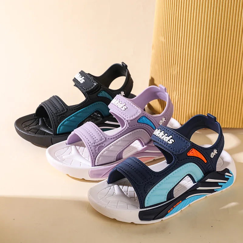New Children's Shoes Fashionable and Versatile Open toed Beach Shoes Soft soled Comfortable Sports Sandals