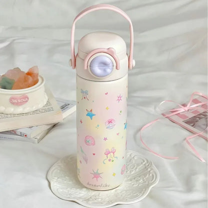 Bouncing Thermos Bottle 316 Food Grade Student Water Cup Portable New Product for Girls Anti Drop Cup As A Souvenir