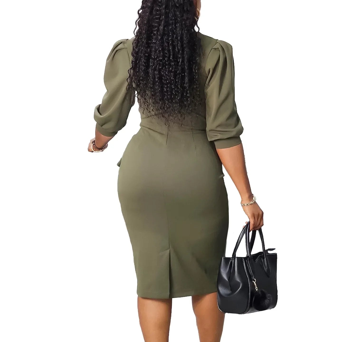 Elegant Office Dresses for Women O Neck Half Sleeve Sheath Package Hips Formal Business Work Wear Vestidos Mujer Dress Clothes