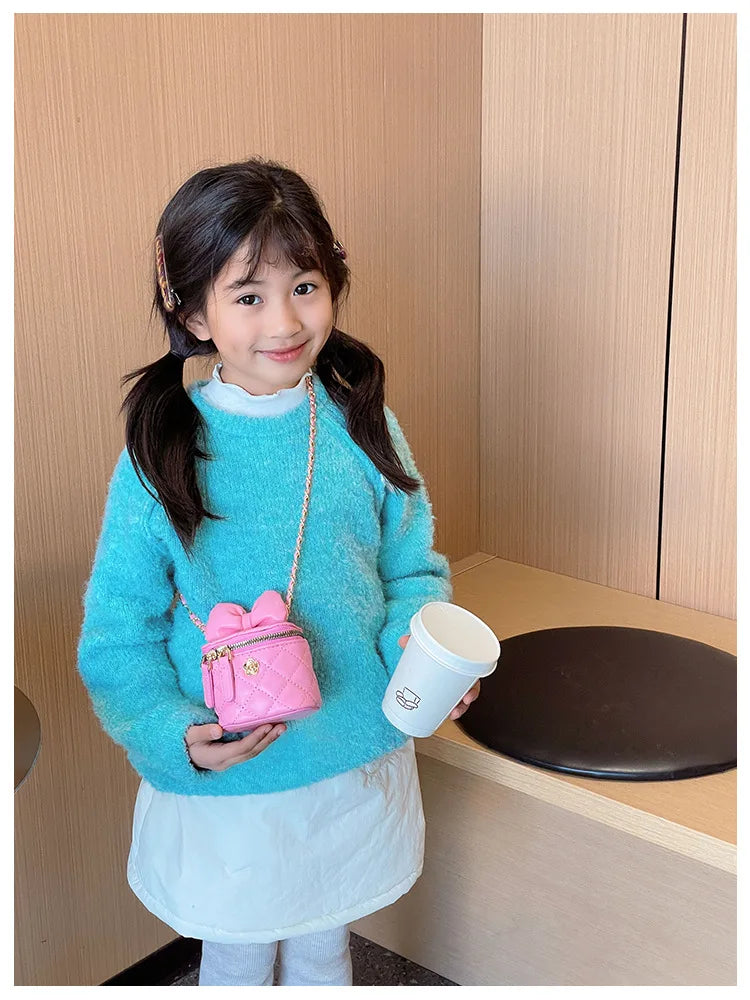 Children Bag New Girl Crossbody Bags Fashion Chain Bags Bow Shoulder Bags Versatile Girl Bag Sweet Princess Bag mochila infantil