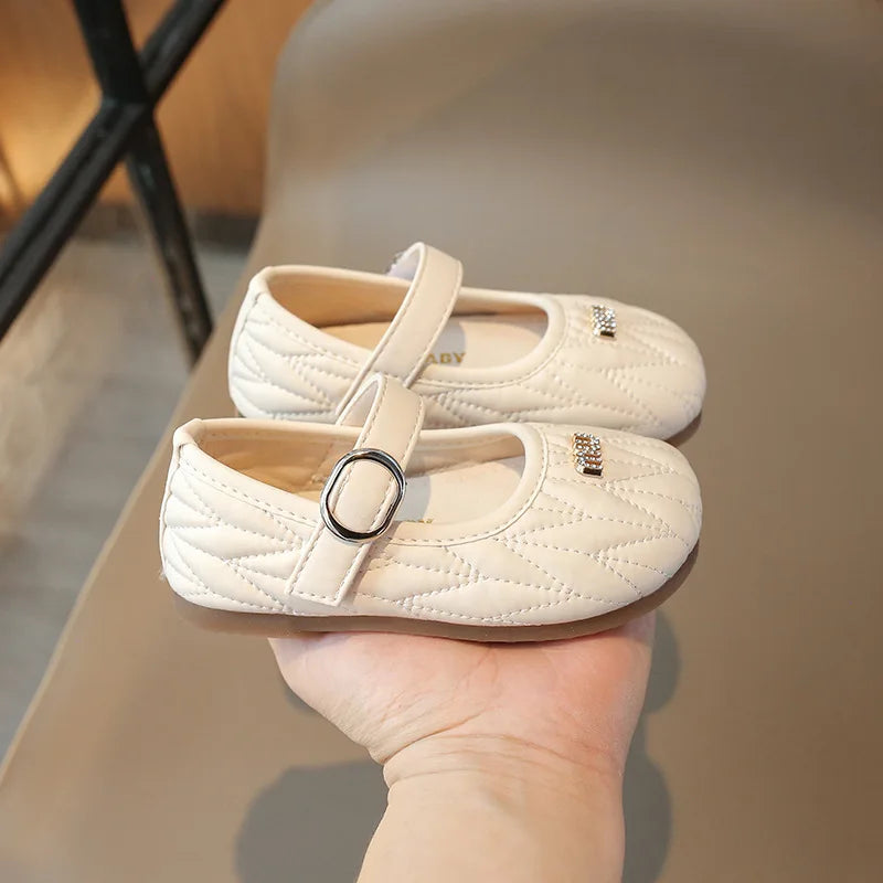 Spring Autumn New Single Shoes Shallow Mouth Bean Shoes Women's Baby Soft Women's Children's Leather Shoes