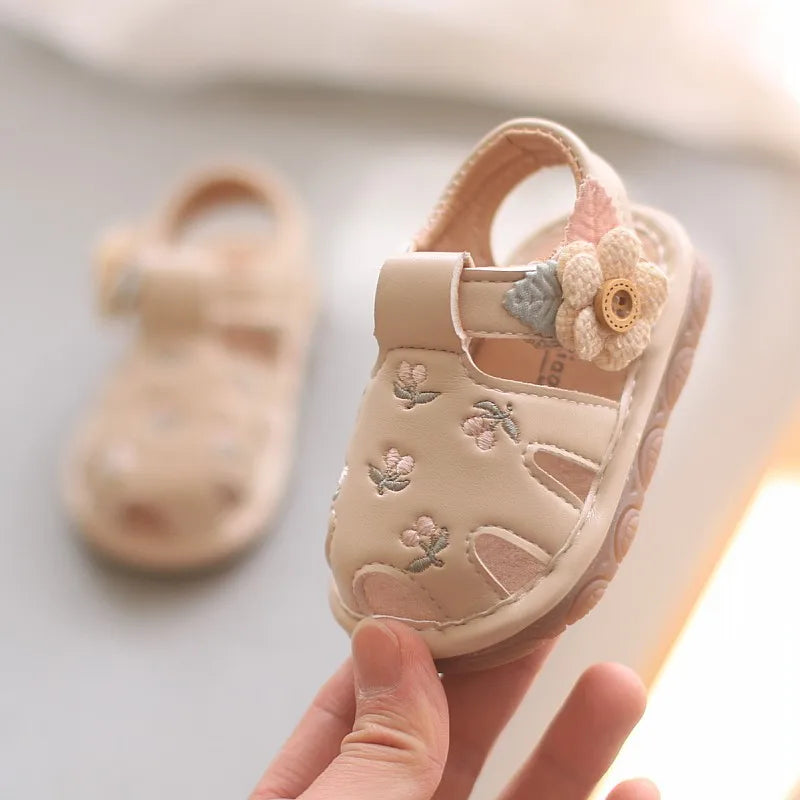 Baby Boys Girls Sandals Summer Baby Wedding Dress Flat Shoes Newborn Crib Shoes First Walkers Prewalkers Shoes