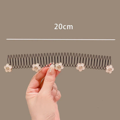 Camellia Hair Comb Invisible Bangs Hair Clip Tidy Artifact Hair pin Girls Hairpin Women Tools Fixed Inser Comb Hair Accessories