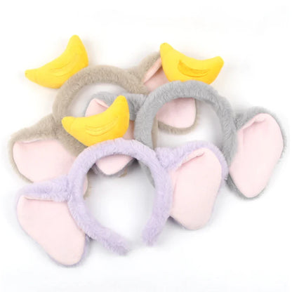 Mickey Mouse Disney Fashion Women Bow Bear Ear Plush Hair Band Cartoon Headband Female Sweet Cute Girls Hairband Hair Accessorie