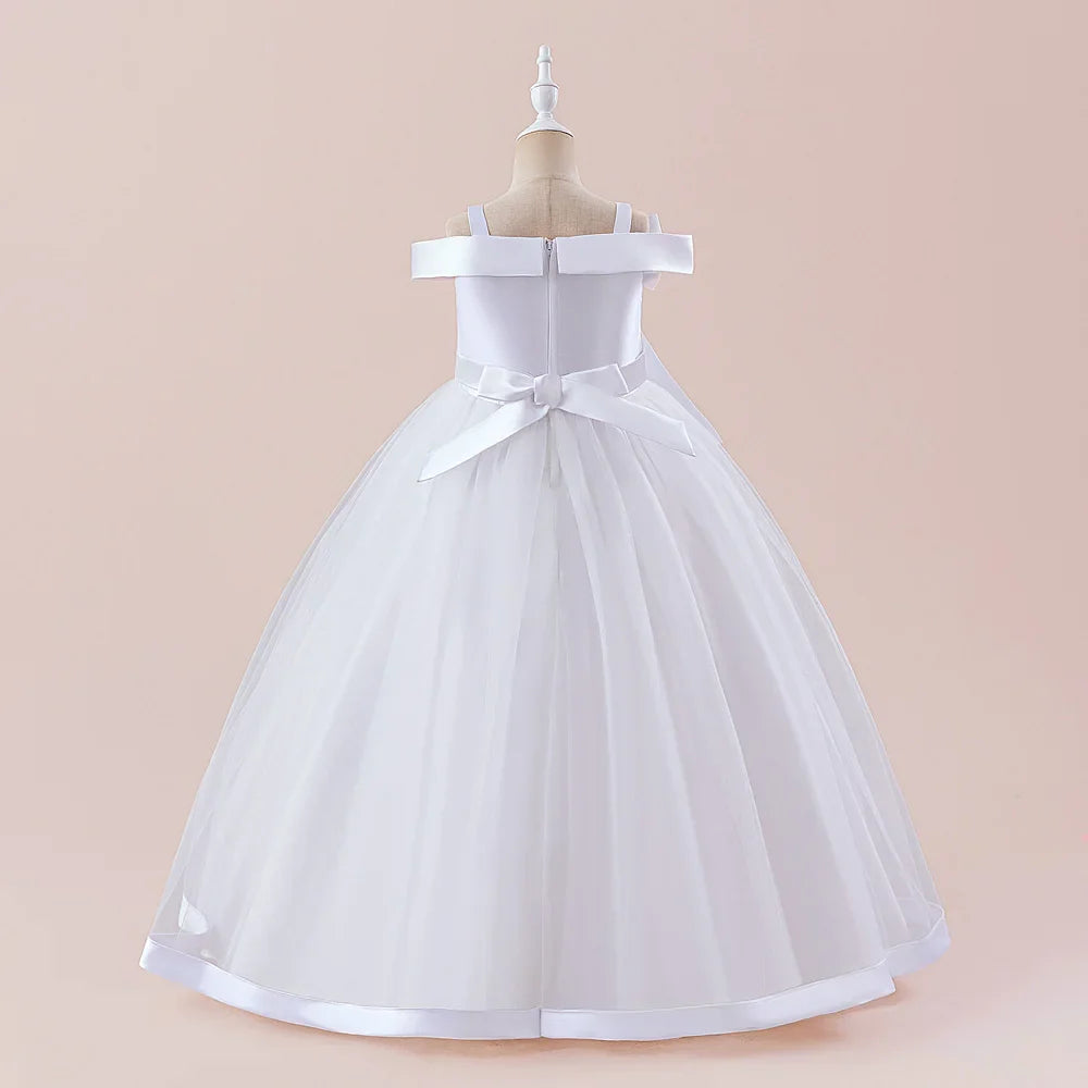 Fashion Bridesmaids Party Girls Dresses Elegant Flower Wedding Princess Dress for Girl Birthday Evening Prom Christmas Costumes