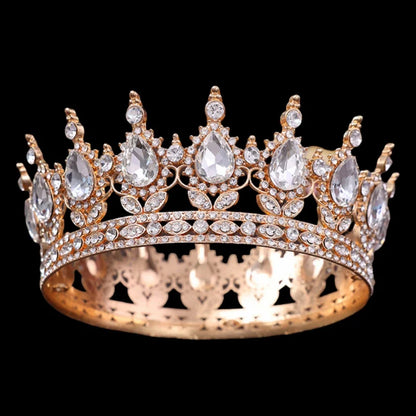 Gold Crystal Tiaras And Crowns Headband Rhinestone Prom Diadem Crown Bridal Wedding Hair Accessories Jewelry Crown Tiara Gift