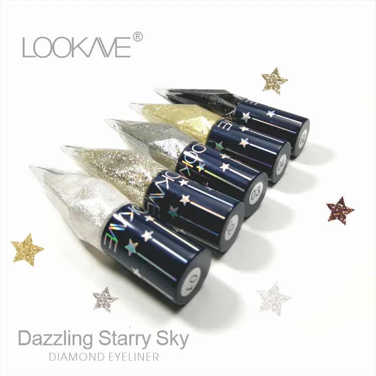 Eye Shadow Pearlescent Diamond Eye Shadow Liquid multicolor Sequins MakeUp Smooth Mini Fine Brush Eyeliner Shine And Head DIY