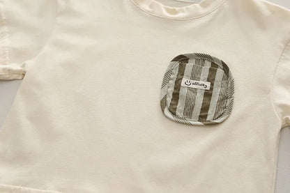 Summer Kid's Clothing Sets Boys' Short Sleeve Outfit Vertical Stripes T-shirt Pants 2Pcs Trendy Children's Costume Stylish