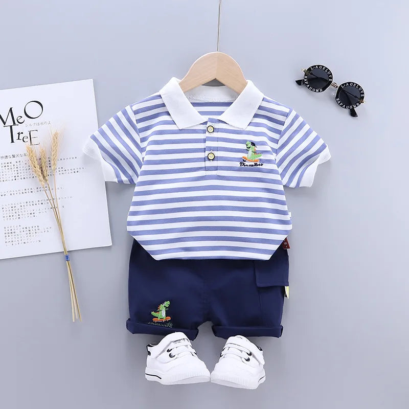 Summer Fashion Baby Boy Clothes Sets T-shirt  Toddler Casual Clothing Suits Children Kids Boys Outfits Suit