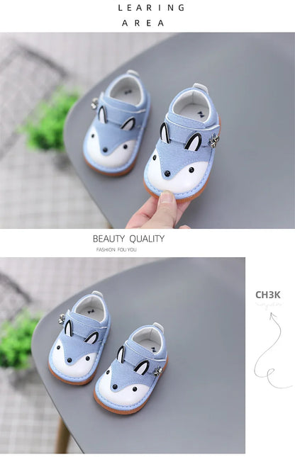 Kawaii Casual Shoe Childrens Shoes Squeaky Baby Shoes Soft Sole Infant Walking Shoes for Boys Girls 1 2 3 Years Old Breathable