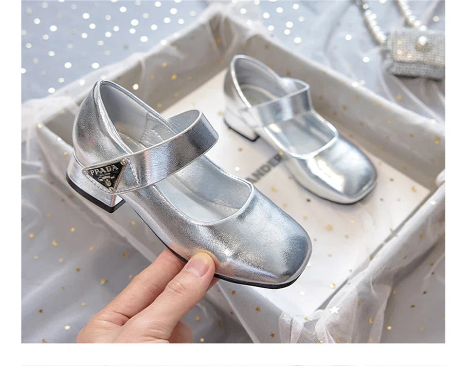 Designer Luxury Children's Elegant Party Leather Shoes Pageant Girls High Heels Wedding Bridesmaids Gala Formal Occasion Shoe