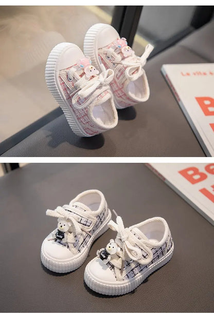 Spring Autumn Fashion Kids Canvas Shoes Casual Sport Boys Girls Sneakers Shoes Soft Rubber Sole Flat Children Canvas Shoes 21-26