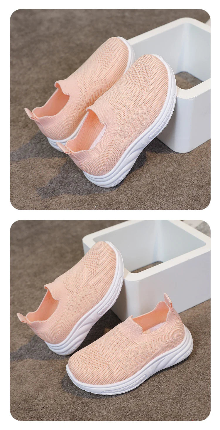 Lightweight Boys Girls Casual Shoes Breathable Slip on Kids Casual Sneakers Anti-slip Toddler Flats Outdoor Walking Shoes